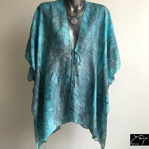 Silk Top 5 - Dark Turquoise & Grey
